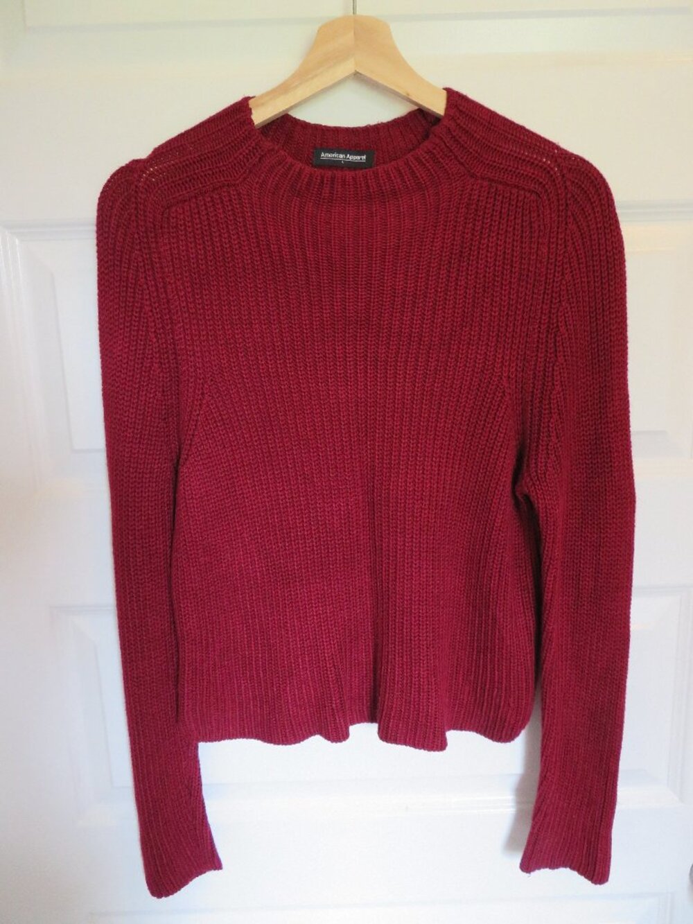 American Apparel Cropped Red Sweater, Size L (Fits like M)